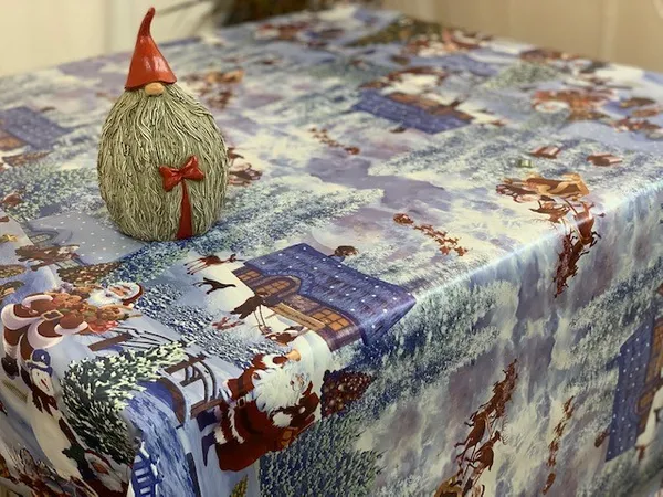 Vinterlandskap med tomtar