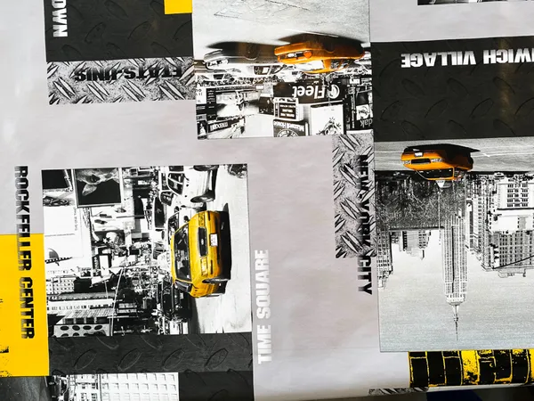 Vaxduk som metervara med New York-motiv