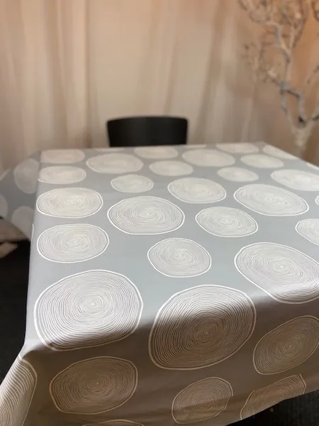 Cirklar på grå botten vaxduk