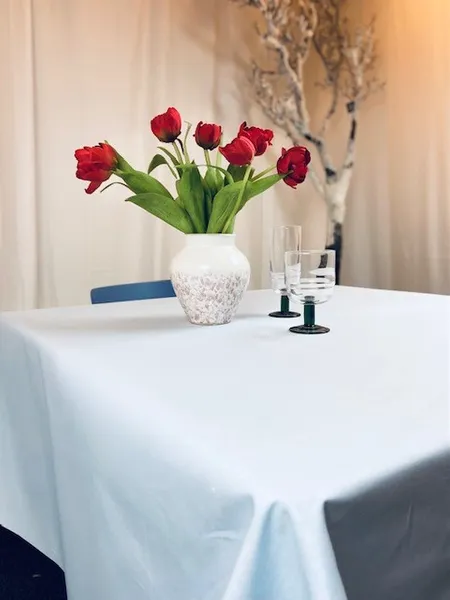 Ljusblå enfärgad textilvaxduk