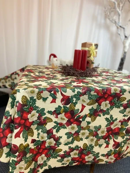 Julblomma linfärgad botten